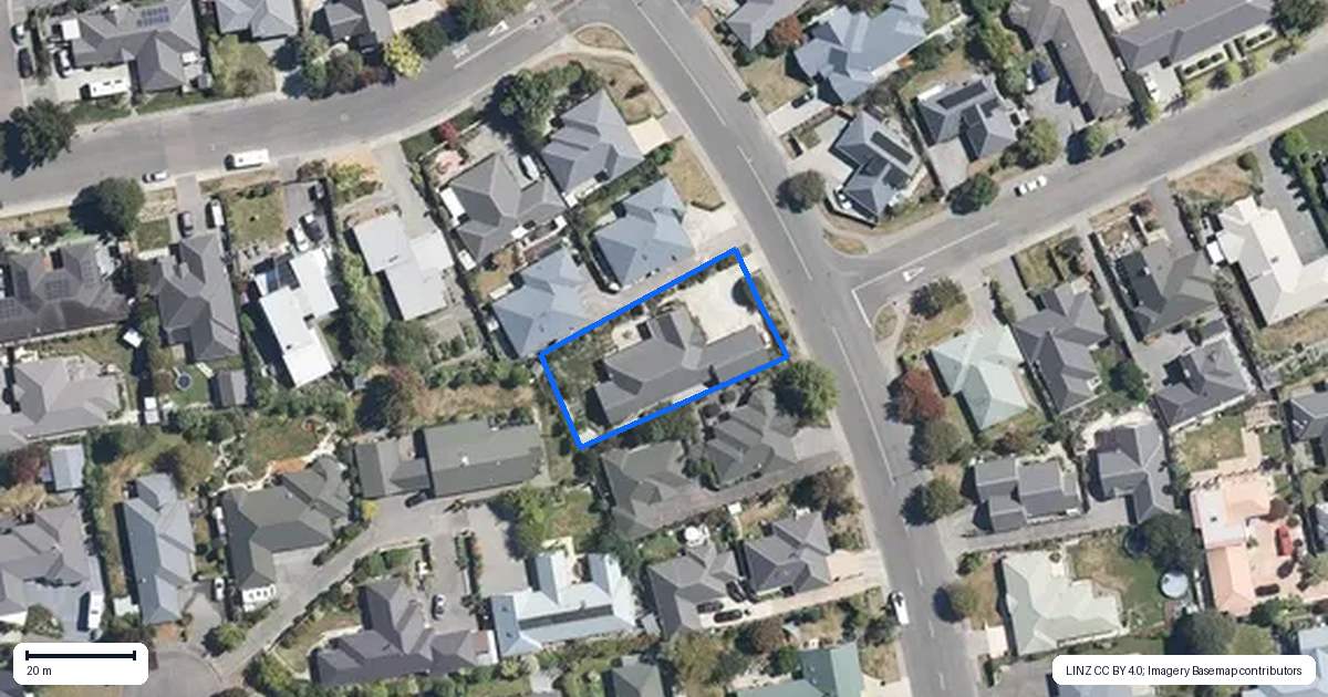 Property context map for 23 Enverton Drive, Rangiora