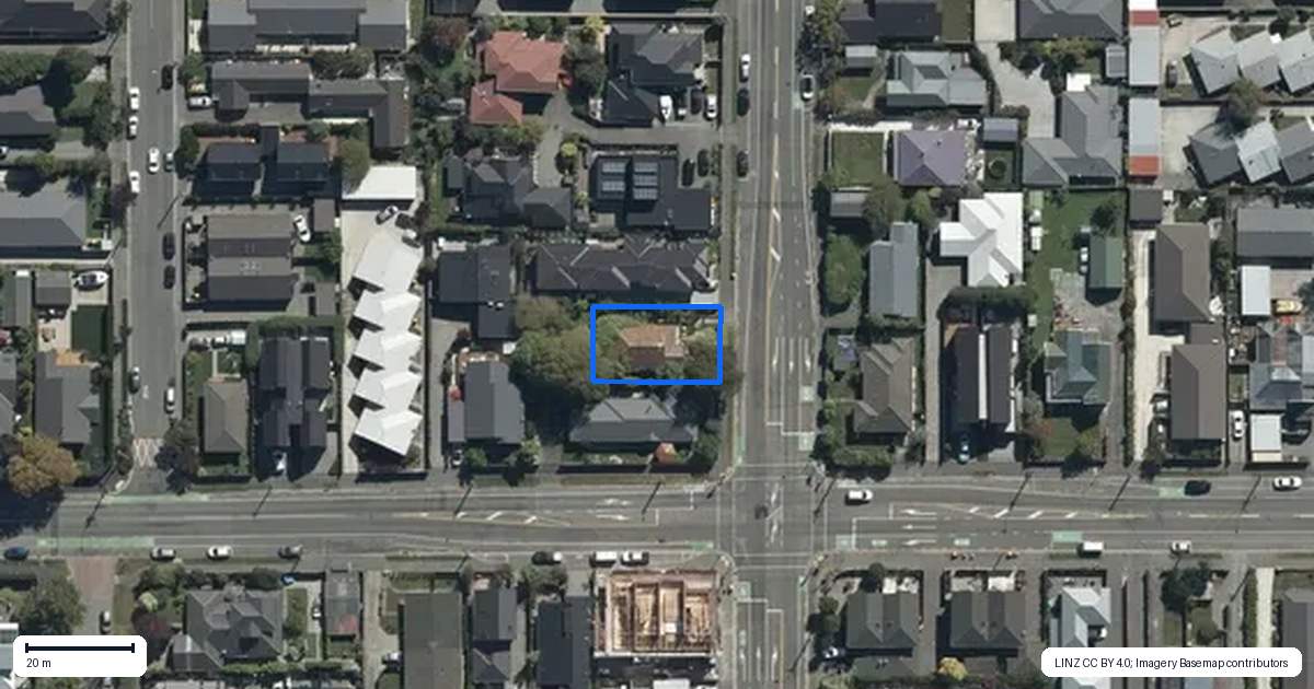 Property context map for 565 Madras Street, St Albans, Christchurch