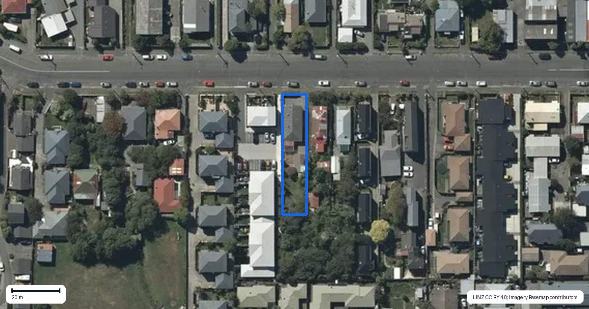 Property context map for 52 Ward Street, Addington, Christchurch