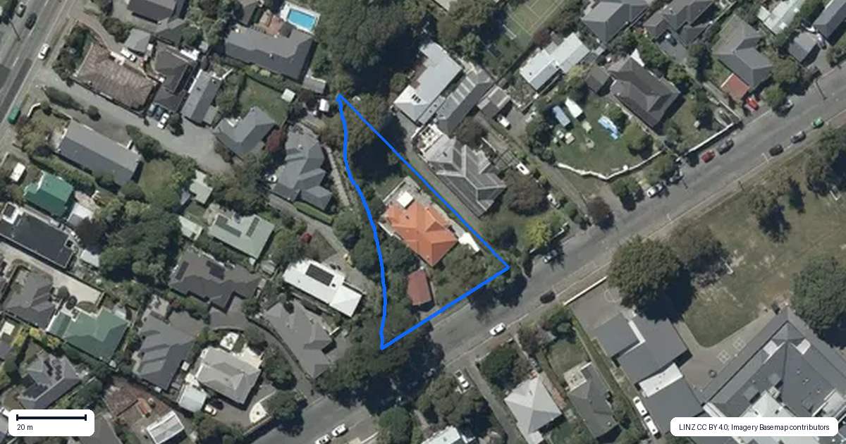 Property context map for 21 Locarno Street, Opawa, Christchurch