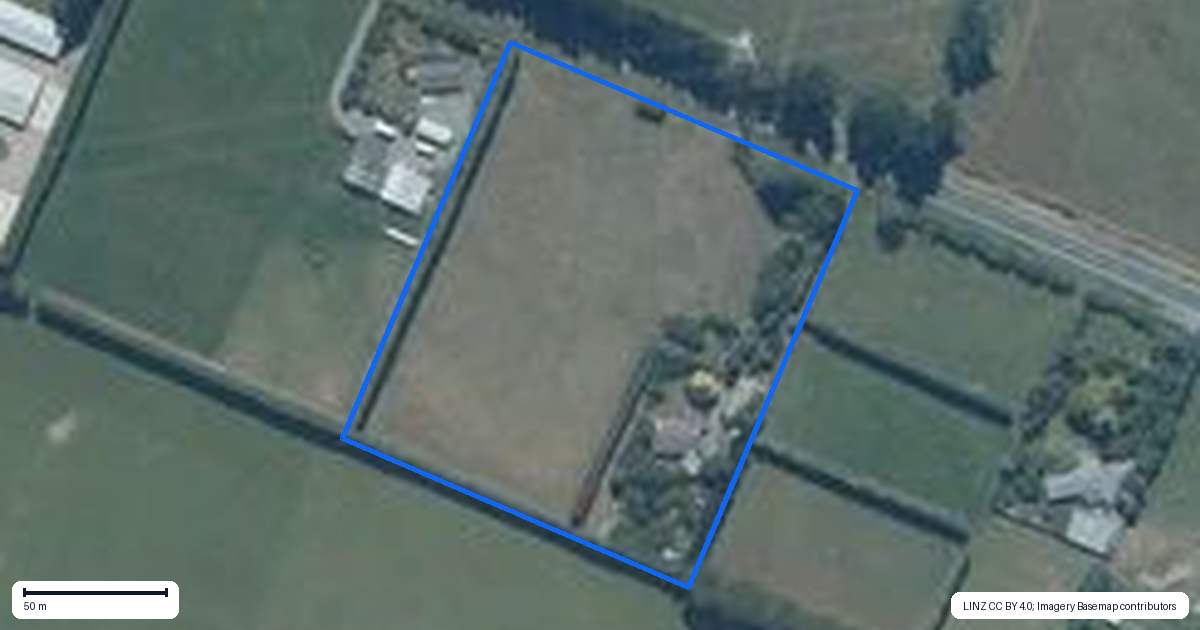 Property context map for 27 Springston Rolleston Road, Rolleston