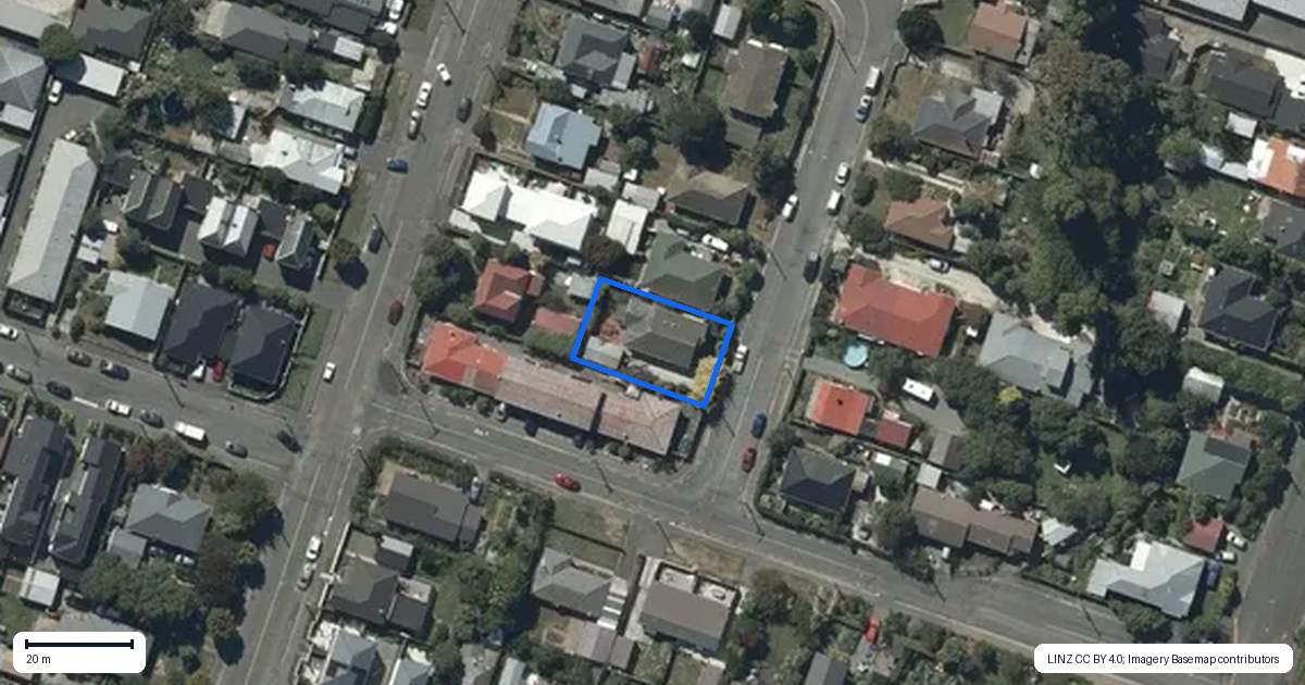 Property context map for 20 Bond Street, Waltham, Christchurch