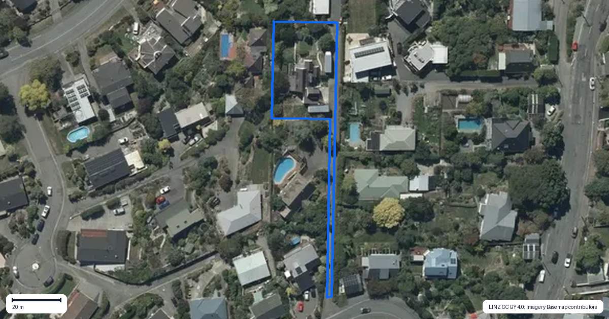 Property context map for 71 Parklands Drive, Huntsbury, Christchurch