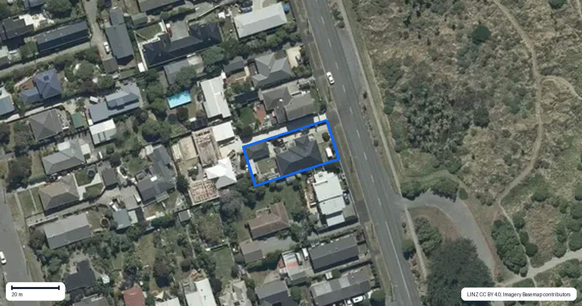 Property context map for 340 Marine Parade, New Brighton, Christchurch