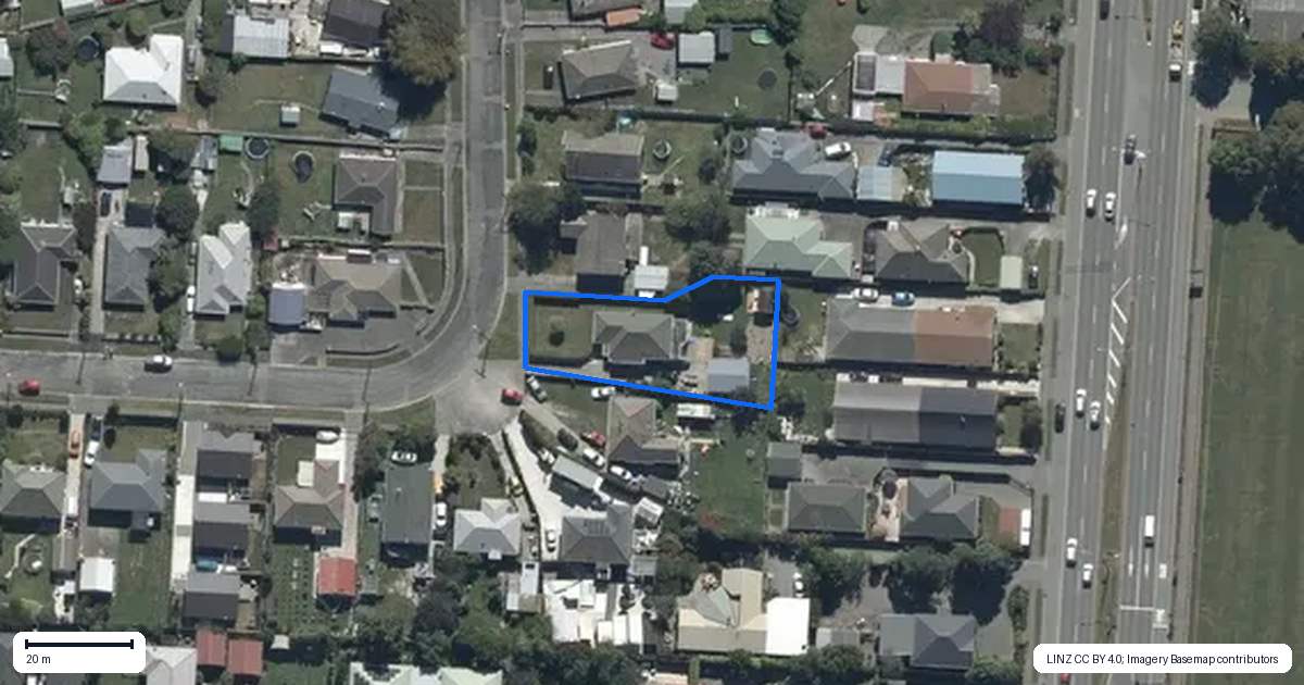 Property context map for 22 Lambeth Crescent, Northcote, Christchurch