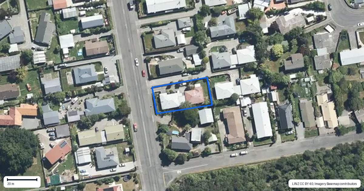 Property context map for 40B King Street, Rangiora