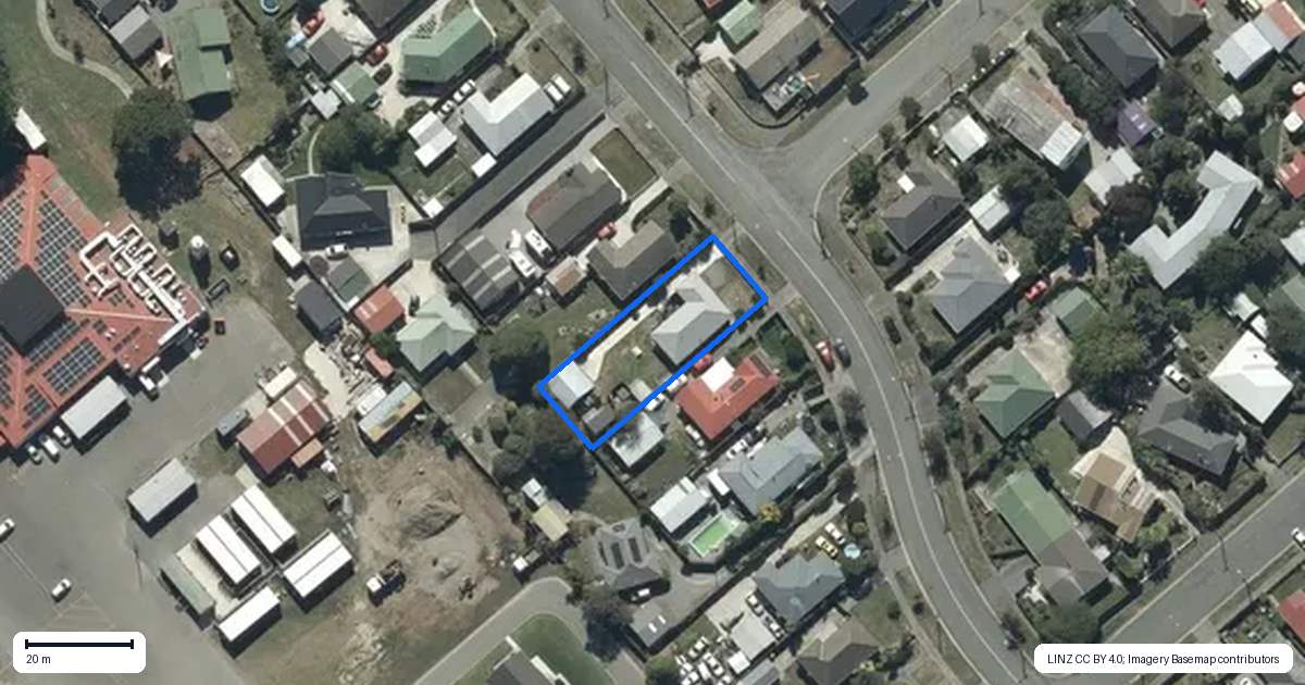 Property context map for 164 Shortland Street, Aranui, Christchurch