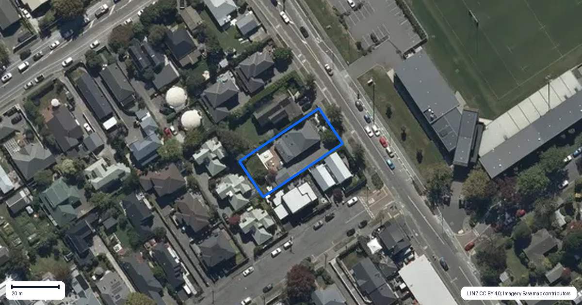 Property context map for 77 Rutland Street, St Albans, Christchurch
