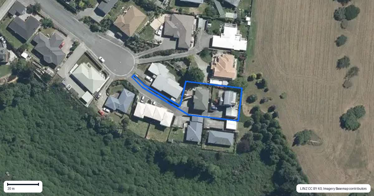 Property context map for 20 Lachlan Place, Marchwiel, Timaru