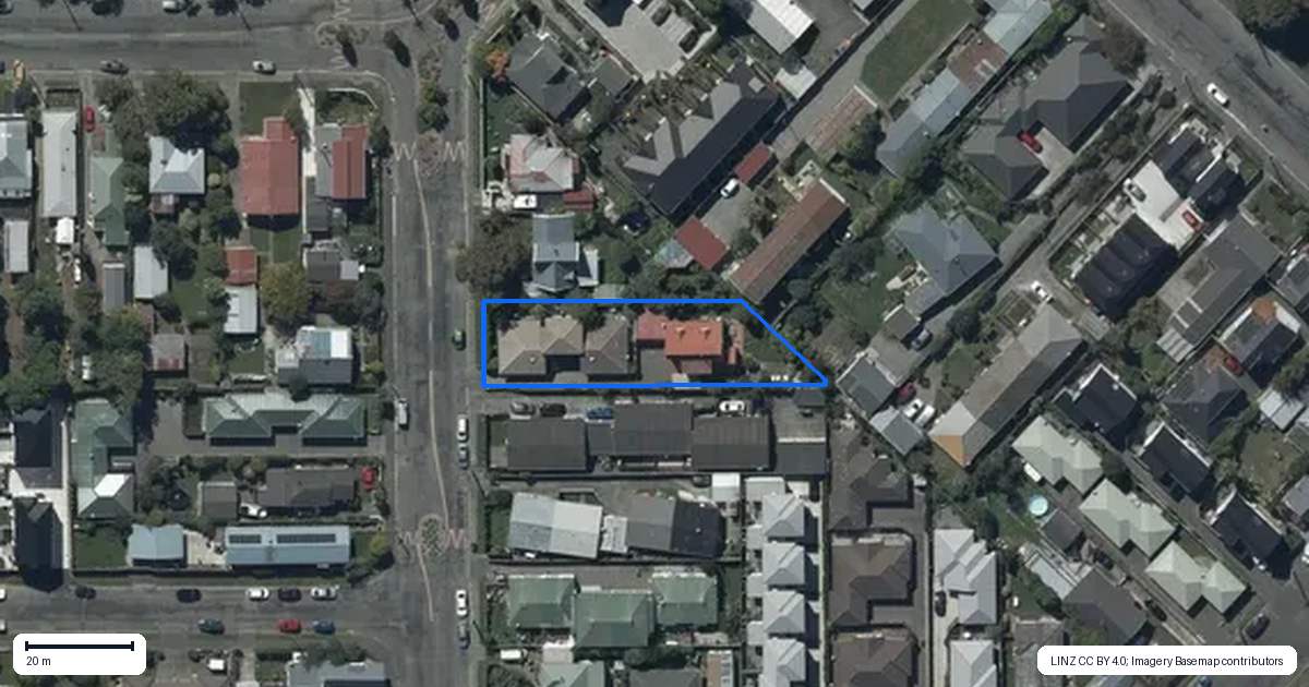 Property context map for 2/48 Longfellow Street, Sydenham, Christchurch