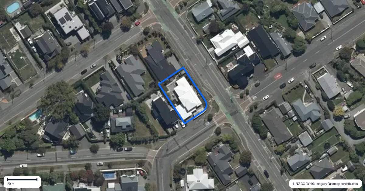 Property context map for 175 Rutland Street, St Albans, Christchurch