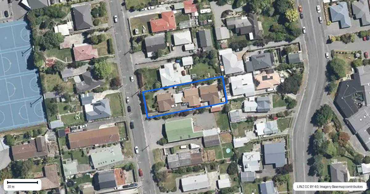 Property context map for 32C Church Street, Rangiora