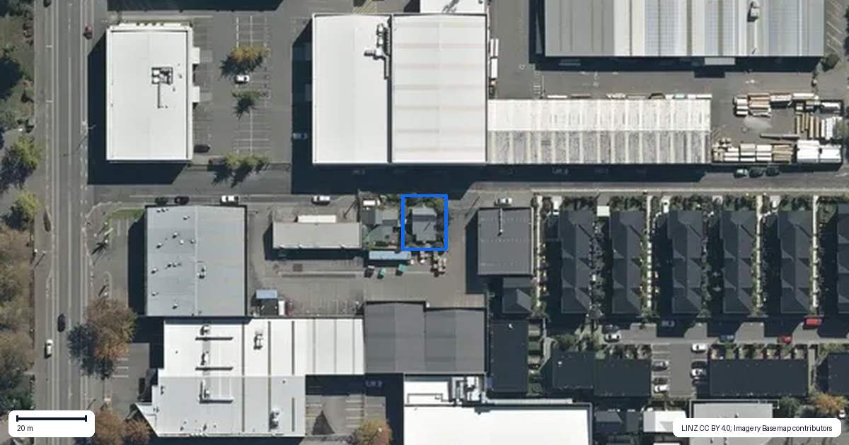 Property context map for 20 Aberdeen Street, Christchurch Central, Christchurch