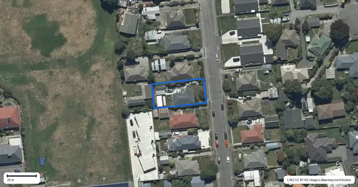 Property context map for 20 Renfrew Street, Upper Riccarton, Christchurch