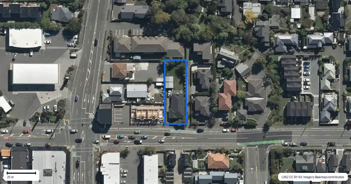 Property context map for 93 Edgeware Road, St Albans, Christchurch