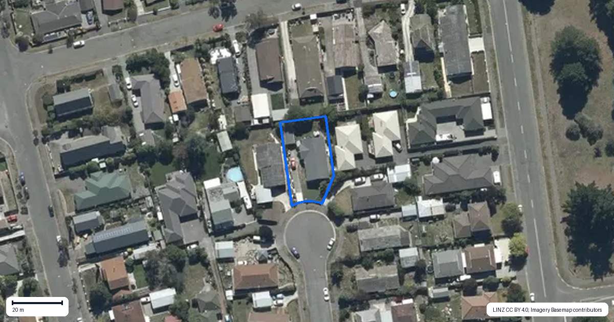 Property context map for 22 Four Elms Place, Parklands, Christchurch