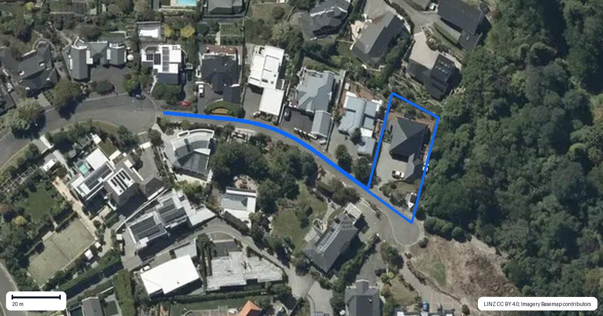 Property context map for 19 Delhi Place, Cashmere, Christchurch