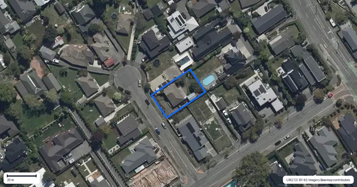 Property context map for 6 Tavendale Place, St Albans, Christchurch