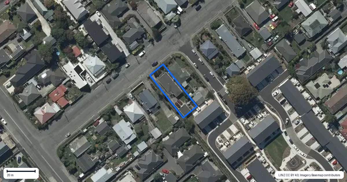 Property context map for 16 Dunn Street, Somerfield, Christchurch