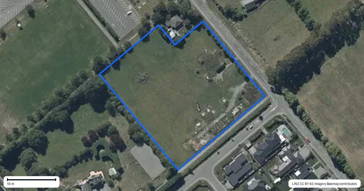Property context map for 108 Tosswill Road, Prebbleton
