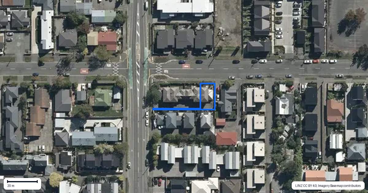 Property context map for 92 Purchas Street, Edgeware, Christchurch