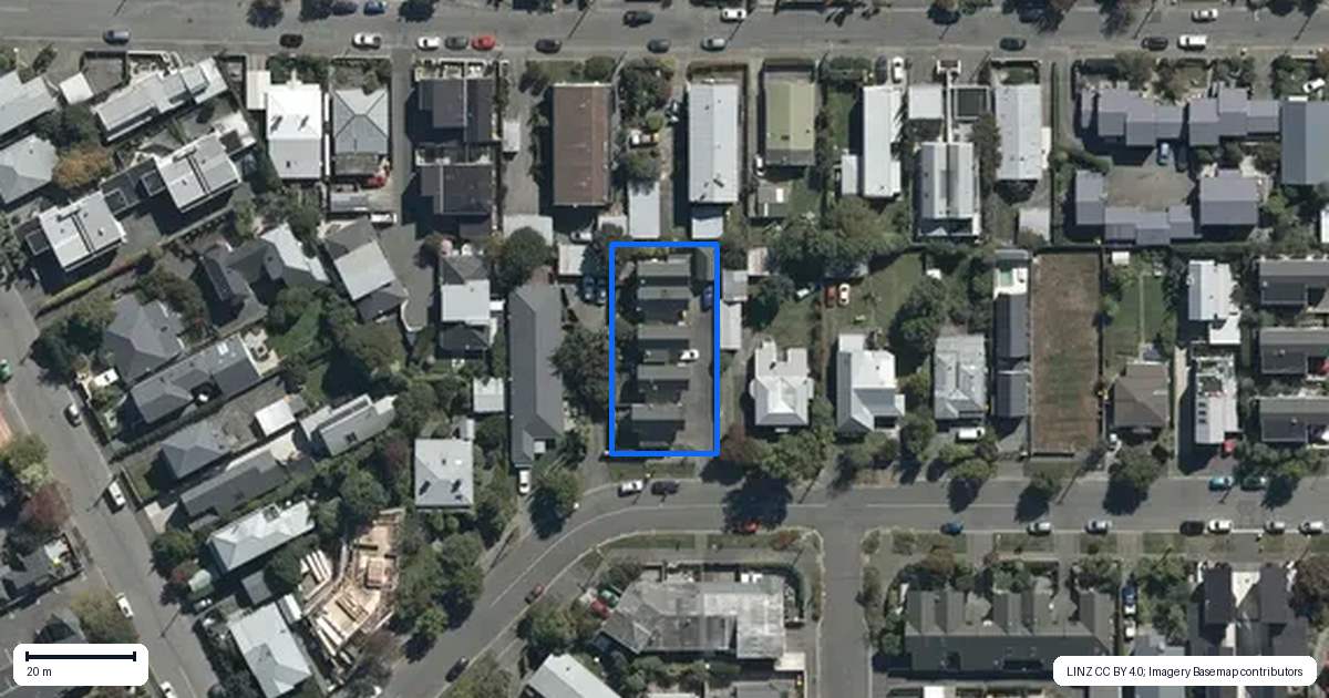 Property context map for 3/39 Derby Street, St Albans, Christchurch
