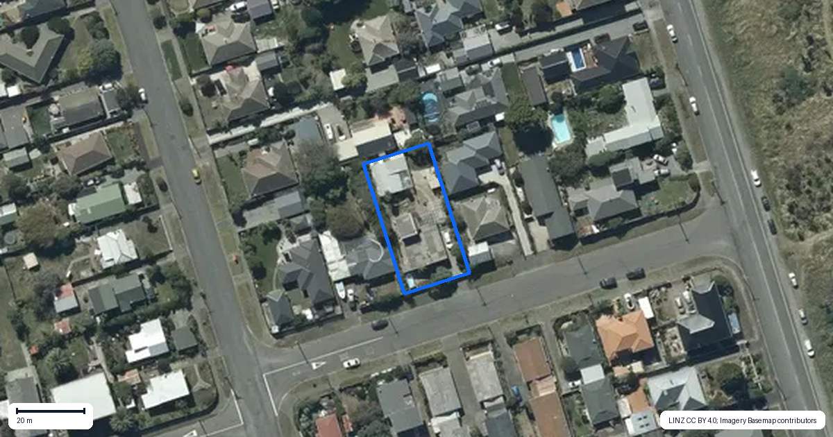 Property context map for 16 Sandra Street, South New Brighton, Christchurch