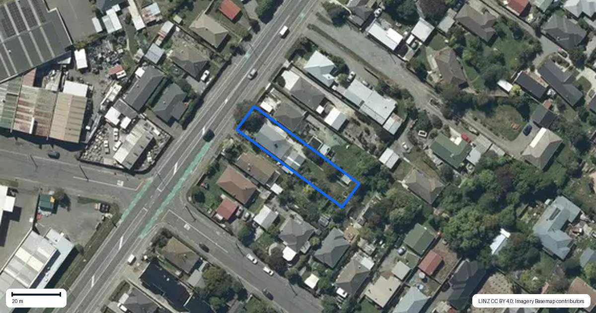 Property context map for 55 Rutherford Street, Woolston, Christchurch