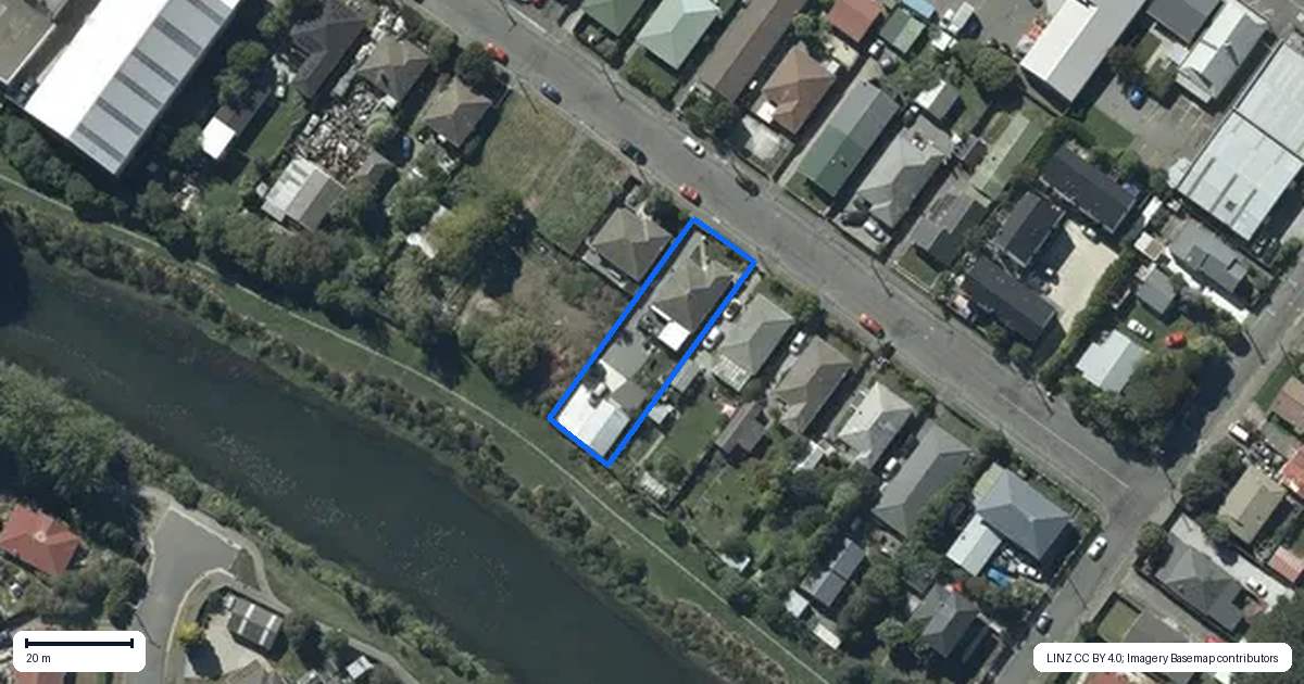 Property context map for 45 Heathcote Street, Woolston, Christchurch