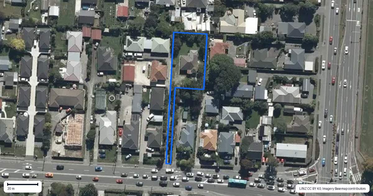 Property context map for 14 Northcote Road, Northcote, Christchurch