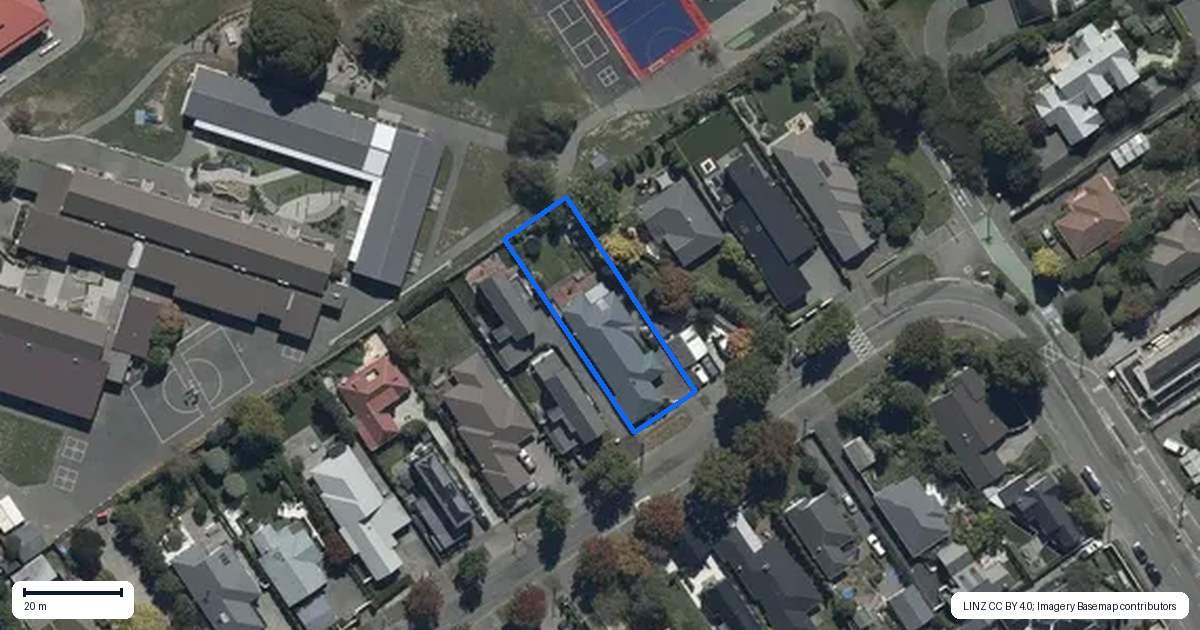 Property context map for 107 Tomes Road, St Albans, Christchurch