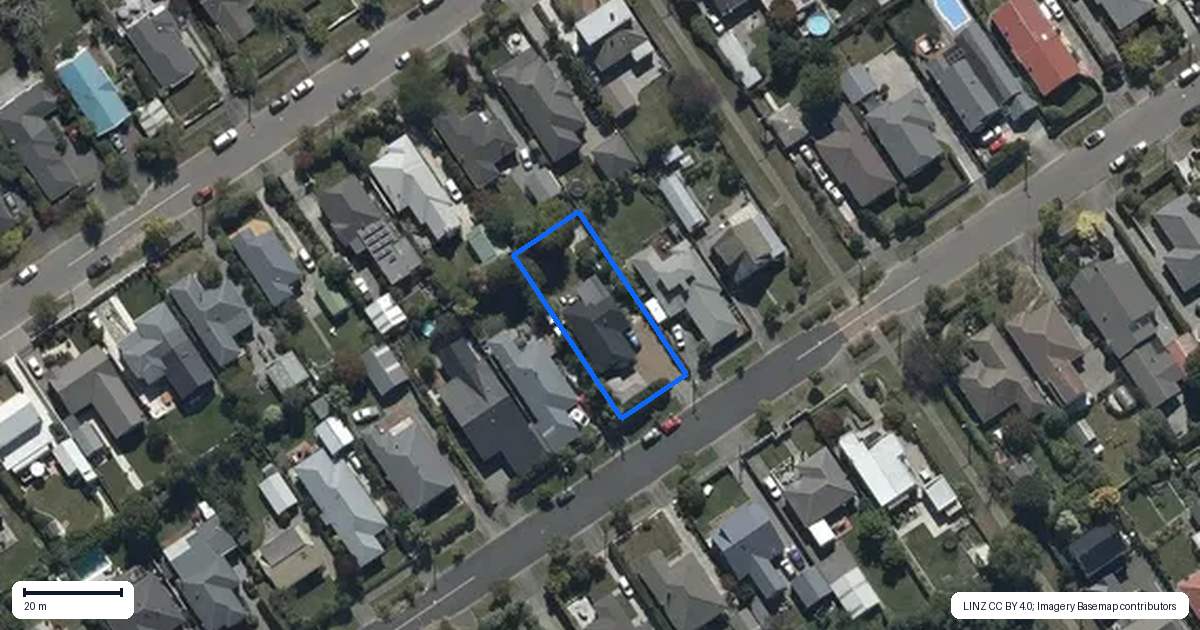Property context map for 175 Knowles Street, St Albans, Christchurch