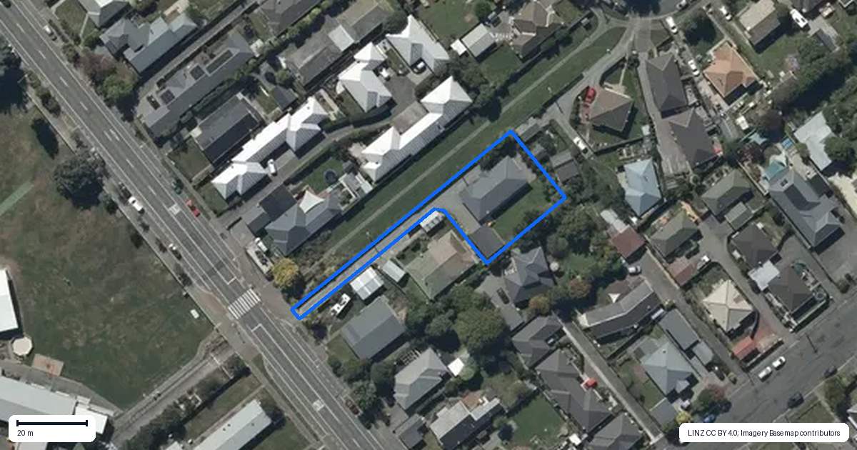 Property context map for 156 Lyttelton Street, Spreydon, Christchurch
