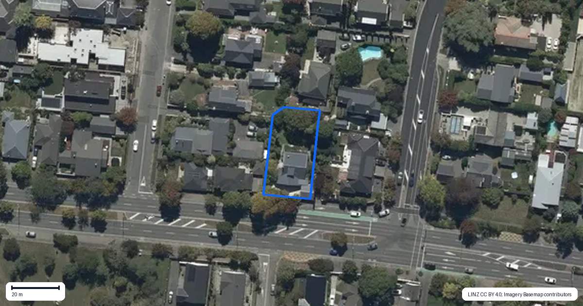 Property context map for 166 Fendalton Road, Fendalton, Christchurch