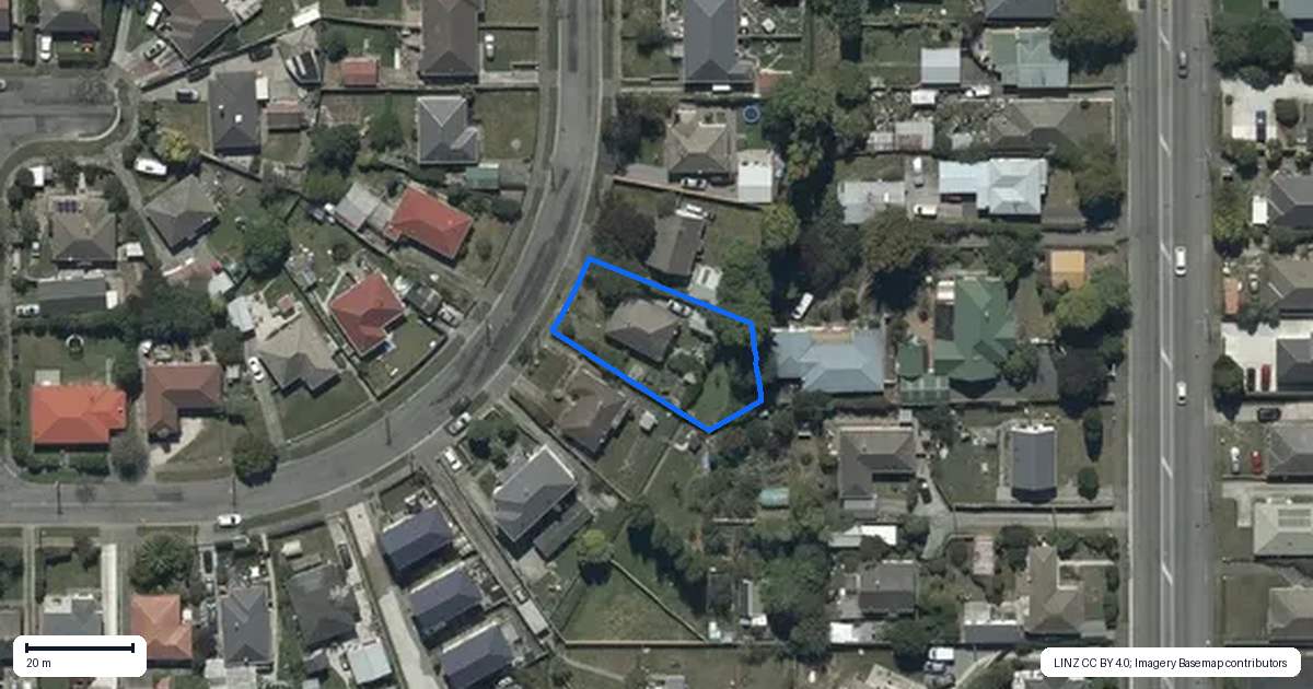 Property context map for 44 Rowcliffe Crescent, Avonside, Christchurch