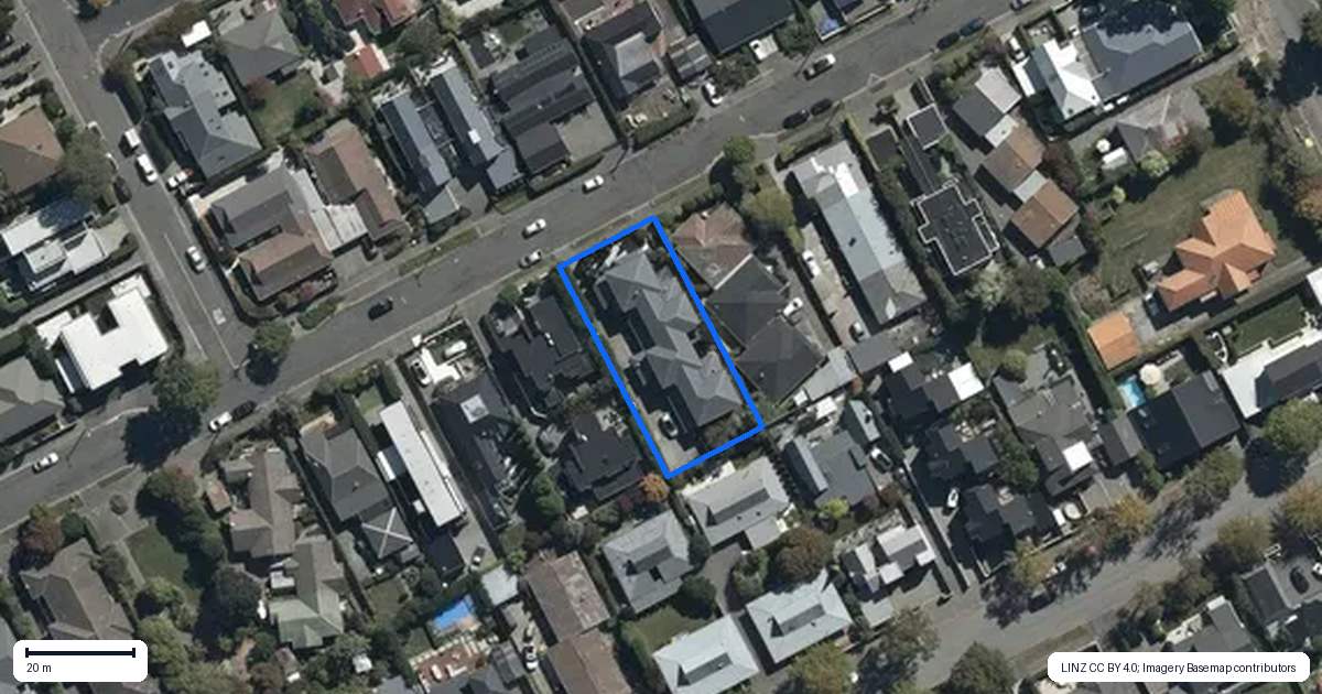 Property context map for 3/58 Office Road, Merivale, Christchurch