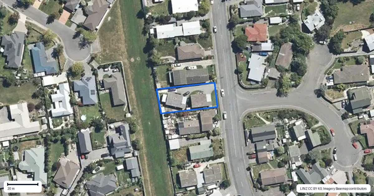 Property context map for 25A Martyn Street, Rangiora