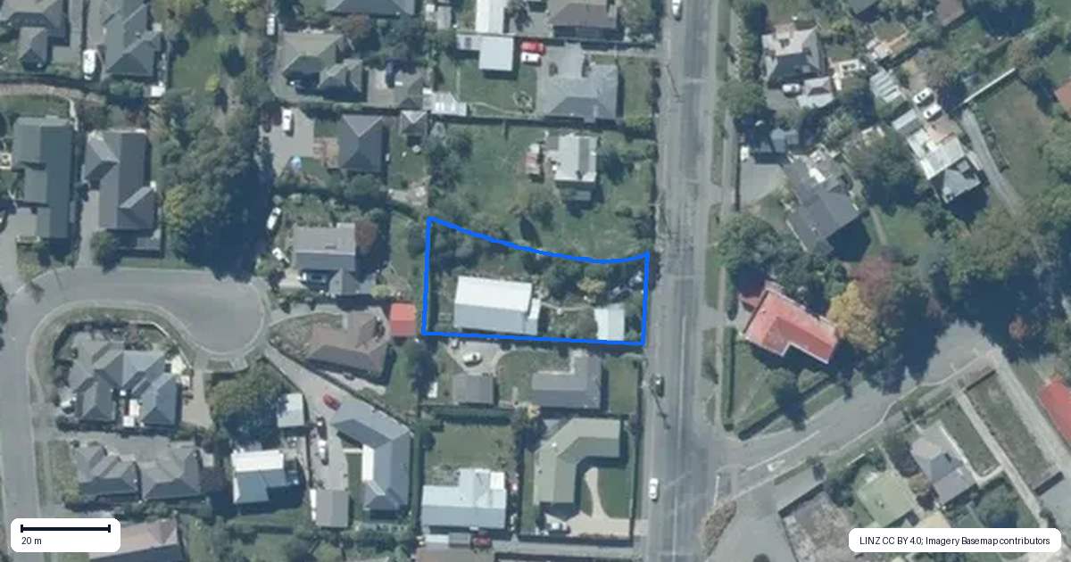 Property context map for 19 Market Street, Leeston