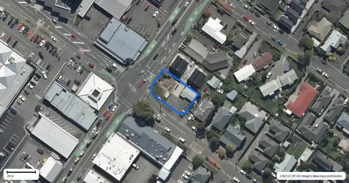 Property context map for 40 Main North Road, Papanui, Christchurch