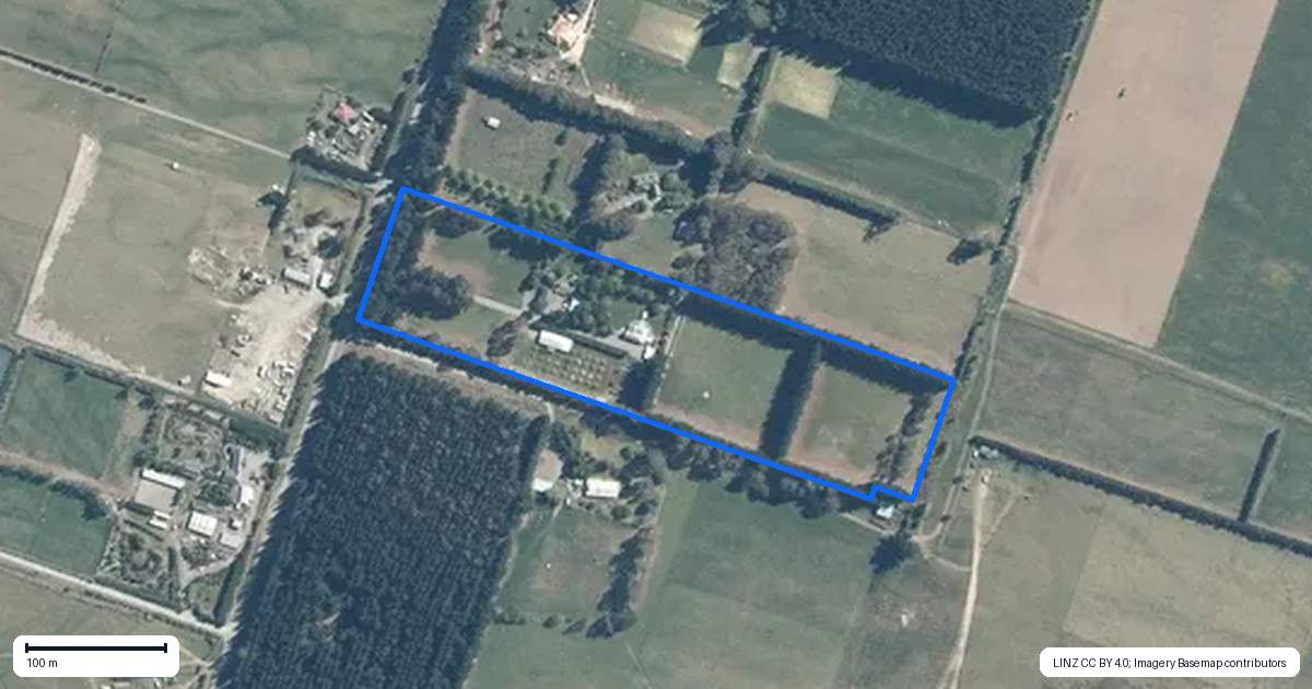 Property context map for 534 Downs Road, Eyrewell, West Eyreton