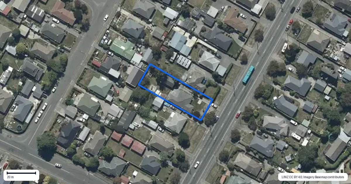 Property context map for 180 Springs Road, Hornby, Christchurch