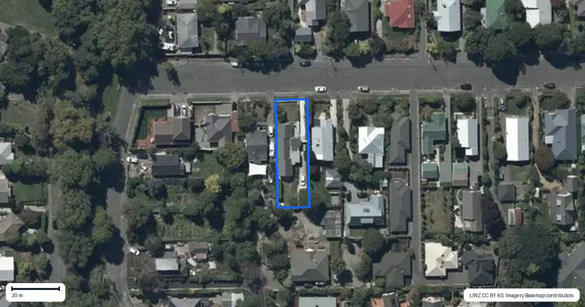 Property context map for 14 Riverview Street, Beckenham, Christchurch