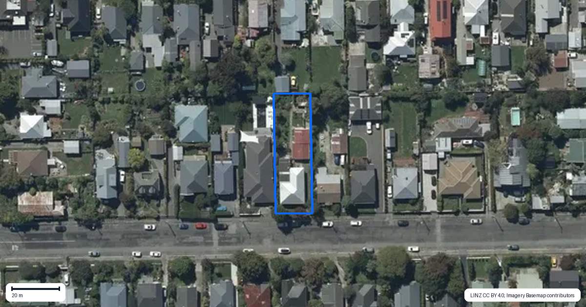 Property context map for 73 Corson Avenue, Beckenham, Christchurch