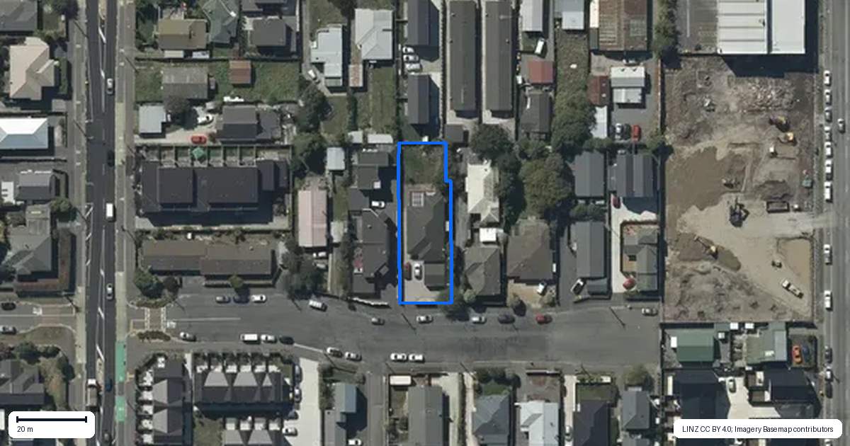 Property context map for 111 Ruskin Street, Addington, Christchurch