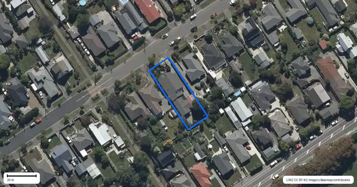 Property context map for 186 Knowles Street, St Albans, Christchurch
