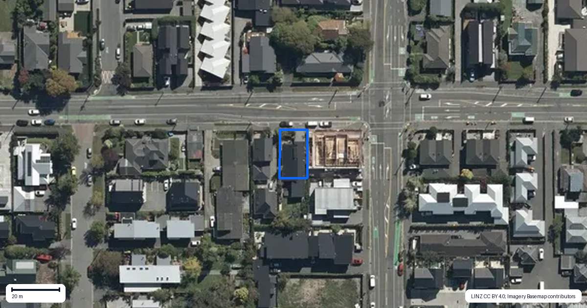 Property context map for 136 Edgeware Road, St Albans, Christchurch