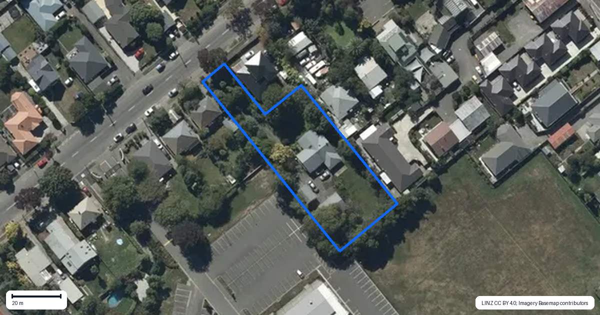 Property context map for 180 Rose Street, Somerfield, Christchurch
