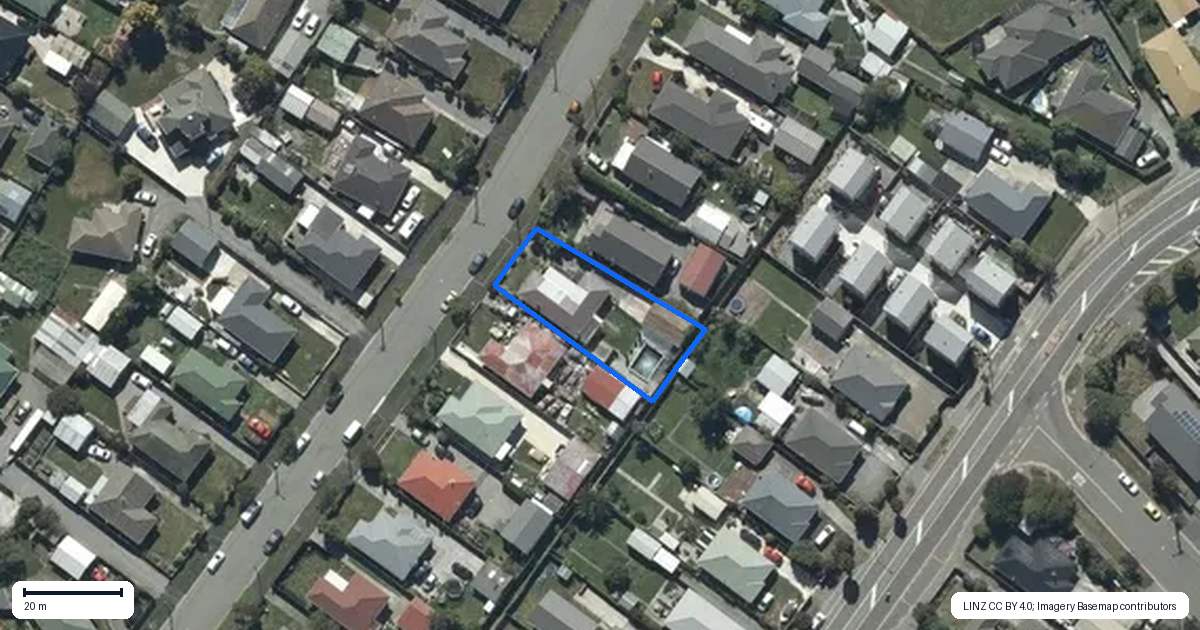 Property context map for 20 Tenby Place, Avondale, Christchurch