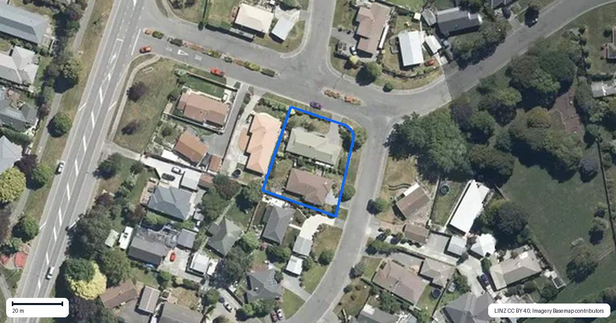 Property context map for 1 Ashby Grove, Kaiapoi