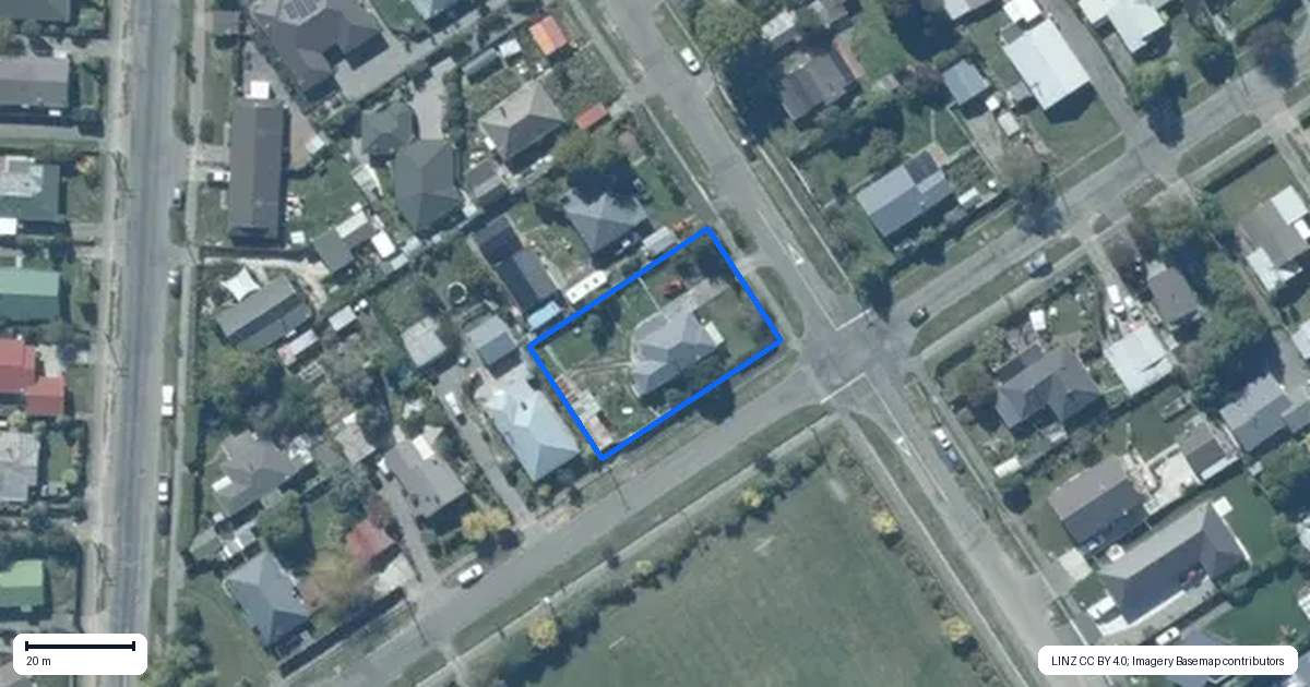 Property context map for 21 D'Arcy Street, Leeston